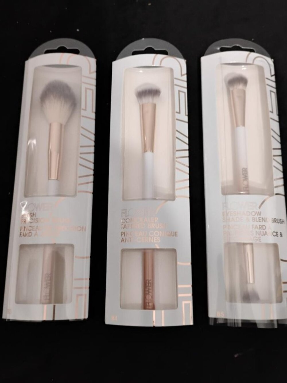 FLOWER Beauty Set 3 Make Up Brushes NIP